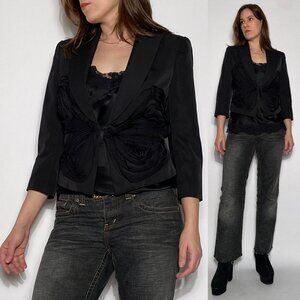 Robert Rodriguez Designer SHRUNKEN Blazer with Deconstructed Detail! Size 6